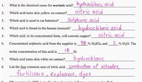 Introduction To Acids And Bases Worksheet Answer Key - Printable Word