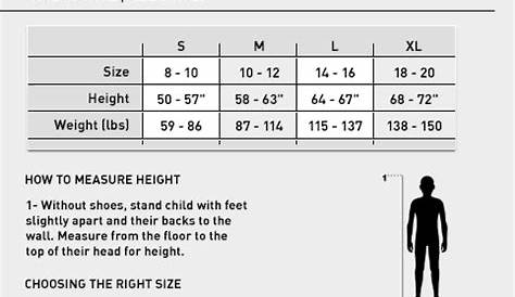 youth pant size chart