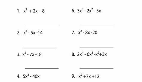 Quadratic Formula Problems Worksheets