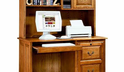 Riverside Meridian - Oak 50 Inch Computer Desk with Hutch at Hayneedle