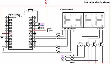 Interfacing PIC18F46K22 with 7-segment display | 4-Digit counter
