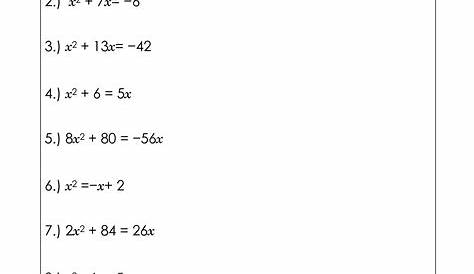 solve by quadratic formula worksheets