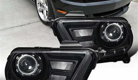 For 2010-2014 Ford Mustang Distinctive Black Projector Headlights Head
