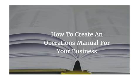 how to create an operations manual