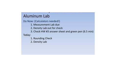 Lab: The Thickness of Aluminum Foil