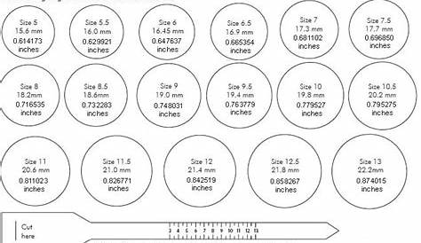 Printable Paper Ring Size Chart - Get What You Need For Free