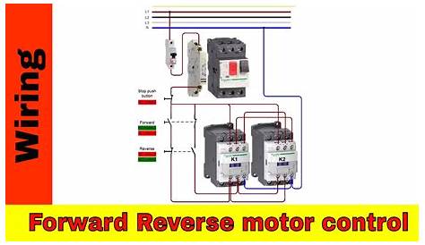 How to wire forward-reverse motor control and power circuit. - YouTube