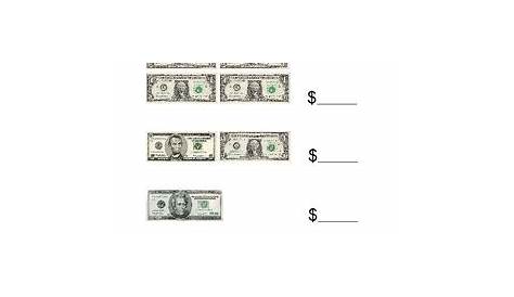 Counting Bills Money Worksheet by AdaptedAlways | TPT