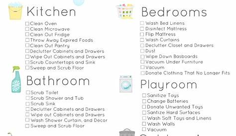 spring cleaning checklist printable