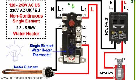 How to Wire Single Element Water Heater and Thermostat?