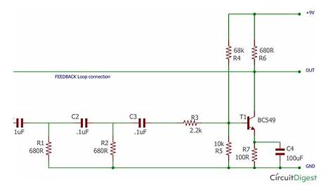 circuit diagram of rc phase shift oscillator