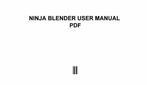 ninja bullet blender manual