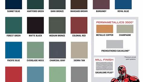 everlast roofing color chart