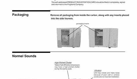 frigidaire gallery air conditioner manual