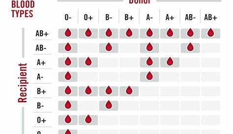 recipient donor blood chart