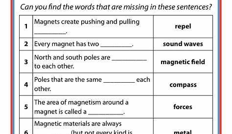 magnetism worksheet answer key