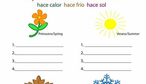 Weather and Seasons in Spanish #spanishworksheets #classroomiq #