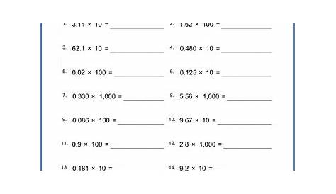 multiplying decimals worksheets 5th grade