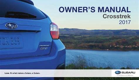 2017 subaru crosstrek owners manual