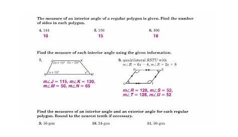 7-1 Lesson Quiz Answers Geometry / Homework And Practice Lesson 7 1