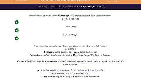 weekly grammar worksheet apostrophes