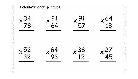 multiply 2 digits by 2 digits free worksheets