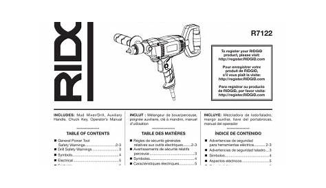 RIDGID R7122 Use and Care Manual | Manualzz