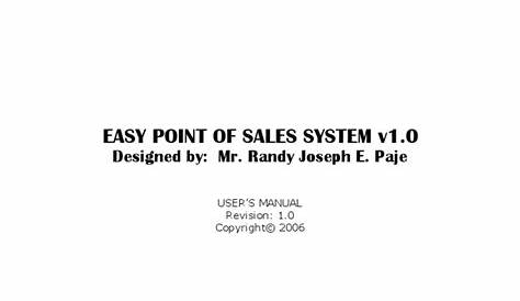 Easy POS User's Manual | Point Of Sale | Information Technology