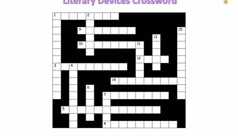 literary devices crossword puzzle