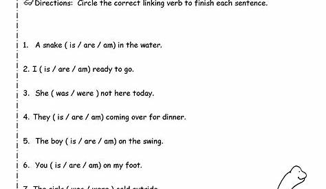 linking verb practice worksheet