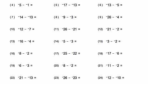 Positive And Negative Numbers Worksheet — db-excel.com