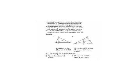 special segments in triangles worksheets answer key
