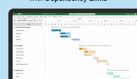 Excel Gantt Chart with Dependencies Links Template – QuickQuick