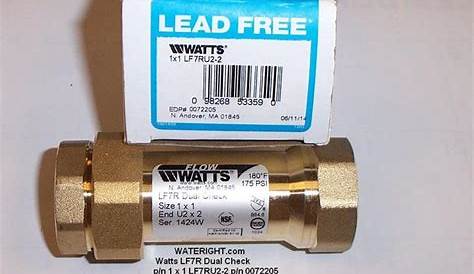 Watts LF7RU2-2 dual check valve 1" Watts Series 7 p/n 0072205 Lead Free