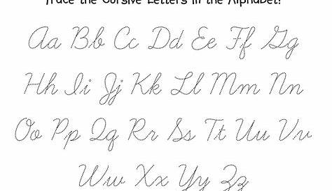 Cursive Alphabet Tracing Worksheets