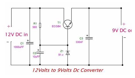 12v dc to 9v dc converter+circuit diagram