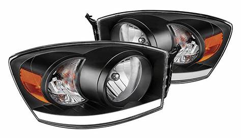 Lumen® - Dodge Ram 2006 Black LED DRL Bar Headlights