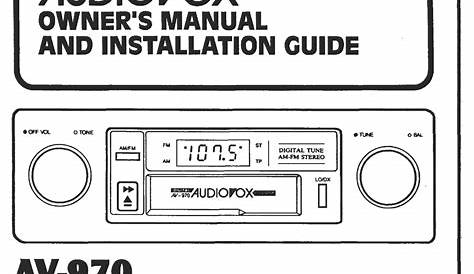audiovox vcr avp7180 user manual