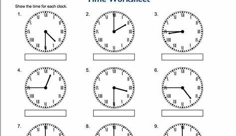 Free telling time printables pdf for kids