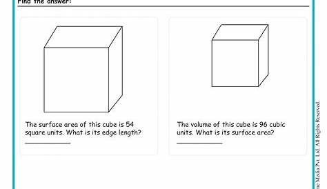 Volume & Surface Area of a Cube Worksheet|www.grade1to6.com