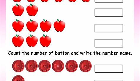 Count and write number names - Math Worksheets - MathsDiary.com