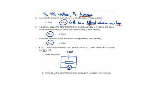 Parallel Circuits - Worksheet | Teaching Resources