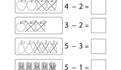 printable kindergarten subtraction worksheets