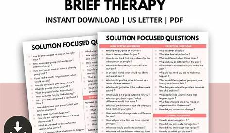Solution Focused Therapy Questions Cheat Sheet Therapy - Etsy Canada