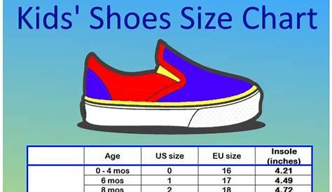 kid shoe size conversion chart