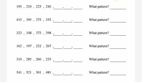 mathematics number patterns worksheet