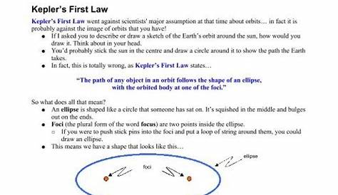 kepler's law worksheets answers