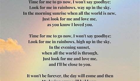 Look For Me In Rainbows Funeral Poem Memorial Gift Loved | Etsy