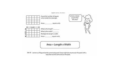 grade 3 understanding area worksheet