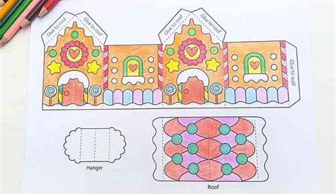 Printable gingerbread house template to color - Ayelet Keshet